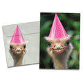 Load image into Gallery viewer, The cover of Tree-Free's Freakishly Happy card, along with its matching envelope.