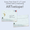 Load image into Gallery viewer, The envelope for Tree-Free’s Holy Night card, along with the following text: “Every Tree-Free 5x7 card comes with a matching ARTvelope!”