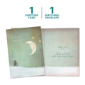 Load image into Gallery viewer, The cover and inside of Tree-Free’s Holy Night Christmas Card card, along with the following text: “1 greeting card, 1 matching envelope”