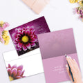 Load image into Gallery viewer, The inside of Tree-Free’s Tears Are Words Sympathy Card card, with the cover and envelope in the background.