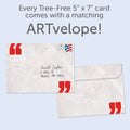 Load image into Gallery viewer, The envelope for Tree-Free’s Not Mark Twain Birthday card, along with the following text: “Every Tree-Free 5x7 card comes with a matching ARTvelope!”