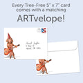 Load image into Gallery viewer, The envelope for Tree-Free’s Party Animals card, along with the following text: “Every Tree-Free 5x7 card comes with a matching ARTvelope!”