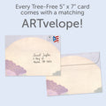 Load image into Gallery viewer, The envelope for Tree-Free’s Not What But Who All Occasion Card card, along with the following text: “Every Tree-Free 5x7 card comes with a matching ARTvelope!”