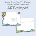 Load image into Gallery viewer, The envelope for Tree-Free’s Ridiculously Amazing card, along with the following text: “Every Tree-Free 5x7 card comes with a matching ARTvelope!”