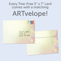 Load image into Gallery viewer, The envelope for Tree-Free’s Healing card, along with the following text: “Every Tree-Free 5x7 card comes with a matching ARTvelope!”