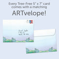 Load image into Gallery viewer, The envelope for Tree-Free’s In Waves Sympathy Card card, along with the following text: “Every Tree-Free 5x7 card comes with a matching ARTvelope!”
