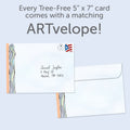 Load image into Gallery viewer, The envelope for Tree-Free’s No Words Sympathy Card card, along with the following text: “Every Tree-Free 5x7 card comes with a matching ARTvelope!”