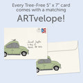 Load image into Gallery viewer, The envelope for Tree-Free’s Life Journey card, along with the following text: “Every Tree-Free 5x7 card comes with a matching ARTvelope!”