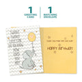 Load image into Gallery viewer, The cover and inside of Tree-Free’s Twinkle Twinkle card, along with the following text: “1 greeting card, 1 matching envelope”