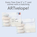 Load image into Gallery viewer, The envelope for Tree-Free’s Life Is A Balance card, along with the following text: “Every Tree-Free 5x7 card comes with a matching ARTvelope!”