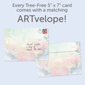 Load image into Gallery viewer, The envelope for Tree-Free’s Choose You Again Love Card card, along with the following text: “Every Tree-Free 5x7 card comes with a matching ARTvelope!”