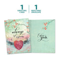 Load image into Gallery viewer, The cover and inside of Tree-Free’s Choose You Again Love Card card, along with the following text: “1 greeting card, 1 matching envelope”