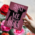 Load image into Gallery viewer, Lifestyle image(s) featuring Tree-Free’s You Me Dogs Love Card card