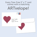 Load image into Gallery viewer, The envelope for Tree-Free’s Loved Well Pawprints card, along with the following text: “Every Tree-Free 5x7 card comes with a matching ARTvelope!”