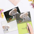 Load image into Gallery viewer, The inside of Tree-Free’s Butterfly Thoughts card, with the cover and envelope in the background.