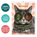 Load image into Gallery viewer, The cover of Tree-Free’s Weirdmaste card with lines demonstrating its 5x7 dimensions, along with the following text: “100% PCW recycled paper, proudly made in the USA, sustainably printed on extra-thick card stock”