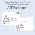 Load image into Gallery viewer, The envelope for Tree-Free’s Champagne Piled High Wedding Card card, along with the following text: “Every Tree-Free 5x7 card comes with a matching ARTvelope!”