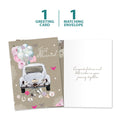 Load image into Gallery viewer, The cover and inside of Tree-Free’s Just Married Wedding Card card, along with the following text: “1 greeting card, 1 matching envelope”