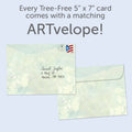 Load image into Gallery viewer, The envelope for Tree-Free’s Makes You Stronger Get Well Card card, along with the following text: “Every Tree-Free 5x7 card comes with a matching ARTvelope!”