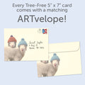 Load image into Gallery viewer, The envelope for Tree-Free’s Feeling Baaahd card, along with the following text: “Every Tree-Free 5x7 card comes with a matching ARTvelope!”
