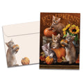 Load image into Gallery viewer, The cover of Tree-Free's Autumn Kisses Thanksgiving Card card, along with its matching envelope.