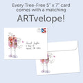 Load image into Gallery viewer, The envelope for Tree-Free’s Wedding Congratulations Wedding Card card, along with the following text: “Every Tree-Free 5x7 card comes with a matching ARTvelope!”