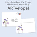 Load image into Gallery viewer, The envelope for Tree-Free’s Condolences Sympathy Card card, along with the following text: “Every Tree-Free 5x7 card comes with a matching ARTvelope!”