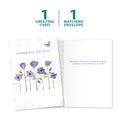 Load image into Gallery viewer, The cover and inside of Tree-Free’s Condolences Sympathy Card card, along with the following text: “1 greeting card, 1 matching envelope”