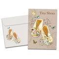 Load image into Gallery viewer, The cover of Tree-Free's Baby Booties card, along with its matching envelope.
