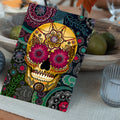 Load image into Gallery viewer, Lifestyle image(s) featuring Tree-Free’s Sugar Skull Paisley Halloween Card card