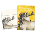 Load image into Gallery viewer, The cover of Tree-Free's Believe In Yourself Unicorn Encouragement Card card, along with its matching envelope.
