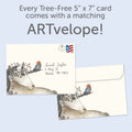 Load image into Gallery viewer, The envelope for Tree-Free’s Believe In Yourself Unicorn Encouragement Card card, along with the following text: “Every Tree-Free 5x7 card comes with a matching ARTvelope!”