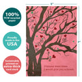 Load image into Gallery viewer, The cover of Tree-Free’s If Love Was Air card with lines demonstrating its 5x7 dimensions, along with the following text: “100% PCW recycled paper, proudly made in the USA, sustainably printed on extra-thick card stock”
