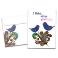 Load image into Gallery viewer, The cover of Tree-Free's Blink And Grow card, along with its matching envelope.