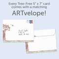 Load image into Gallery viewer, The envelope for Tree-Free’s Heart Sing card, along with the following text: “Every Tree-Free 5x7 card comes with a matching ARTvelope!”