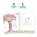 Load image into Gallery viewer, The cover and inside of Tree-Free’s Heart Sing card, along with the following text: “1 greeting card, 1 matching envelope”