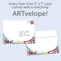 Load image into Gallery viewer, The envelope for Tree-Free’s Hugs For You Get Well Card card, along with the following text: “Every Tree-Free 5x7 card comes with a matching ARTvelope!”