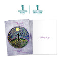 Load image into Gallery viewer, The cover and inside of Tree-Free’s Tree Of Life And Light Support Card card, along with the following text: “1 greeting card, 1 matching envelope”