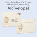Load image into Gallery viewer, The envelope for Tree-Free’s Cat Hair Day card, along with the following text: “Every Tree-Free 5x7 card comes with a matching ARTvelope!”