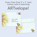 Load image into Gallery viewer, The envelope for Tree-Free’s Happy Happy card, along with the following text: “Every Tree-Free 5x7 card comes with a matching ARTvelope!”