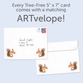 Load image into Gallery viewer, The envelope for Tree-Free’s Nutsmaste Friendship Card card, along with the following text: “Every Tree-Free 5x7 card comes with a matching ARTvelope!”