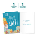 Load image into Gallery viewer, The cover and inside of Tree-Free’s New Kale card, along with the following text: “1 greeting card, 1 matching envelope”
