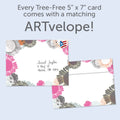 Load image into Gallery viewer, The envelope for Tree-Free’s Sassy Classy card, along with the following text: “Every Tree-Free 5x7 card comes with a matching ARTvelope!”