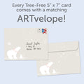 Load image into Gallery viewer, The envelope for Tree-Free’s Sweet Polar Christmas card, along with the following text: “Every Tree-Free 5x7 card comes with a matching ARTvelope!”