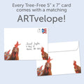 Load image into Gallery viewer, The envelope for Tree-Free’s What The Cluck card, along with the following text: “Every Tree-Free 5x7 card comes with a matching ARTvelope!”