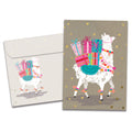 Load image into Gallery viewer, The cover of Tree-Free's Shama Llama card, along with its matching envelope.