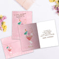 Load image into Gallery viewer, The inside of Tree-Free’s Designer Cocktail card, with the cover and envelope in the background.