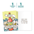 Load image into Gallery viewer, The cover and inside of Tree-Free’s Awesome Sauce Birthday Card card, along with the following text: “1 greeting card, 1 matching envelope”
