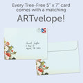 Load image into Gallery viewer, The envelope for Tree-Free’s Keeper Anniversary card, along with the following text: “Every Tree-Free 5x7 card comes with a matching ARTvelope!”
