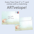 Load image into Gallery viewer, The envelope for Tree-Free’s Deep Woods Thoughts Thinking Of You Card card, along with the following text: “Every Tree-Free 5x7 card comes with a matching ARTvelope!”